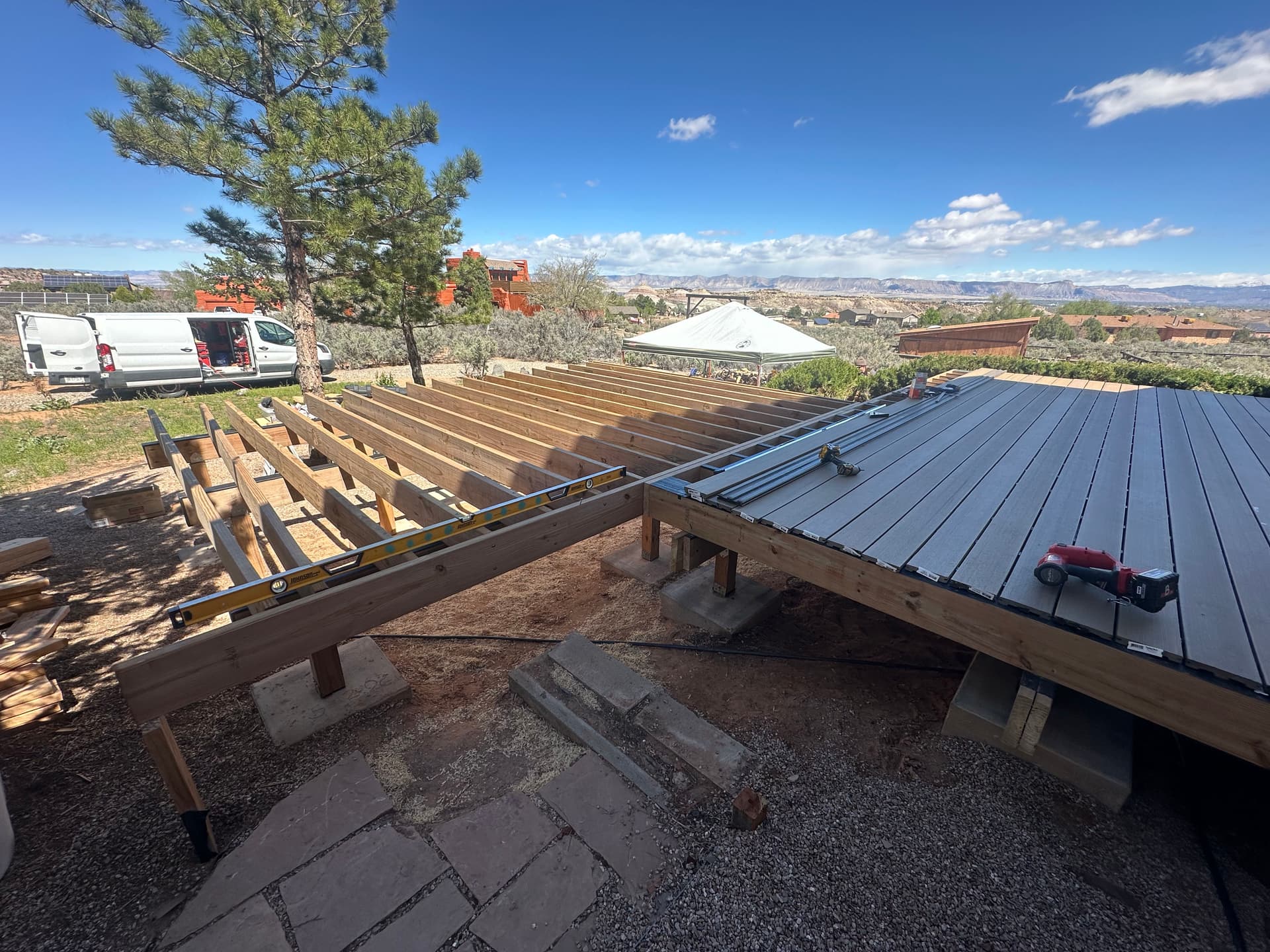 Gallery photos for Massive Hot Tub Deck Build in Progress with Stunning Views: Image #2