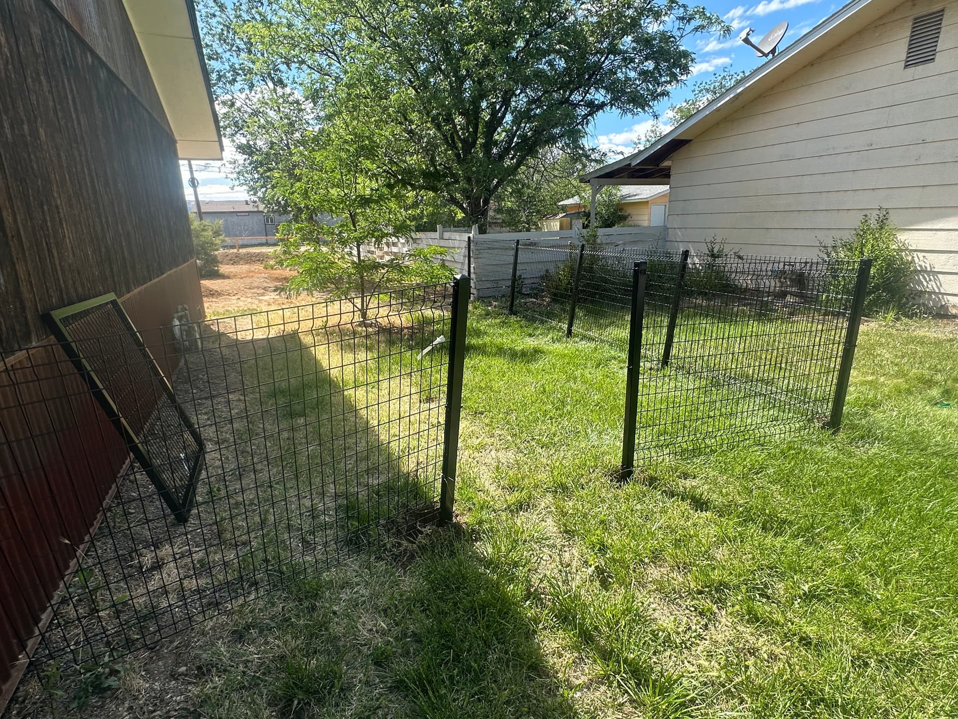 Gallery photos for Modern Black Welded Wire Fence with Gates Installed: Image #1