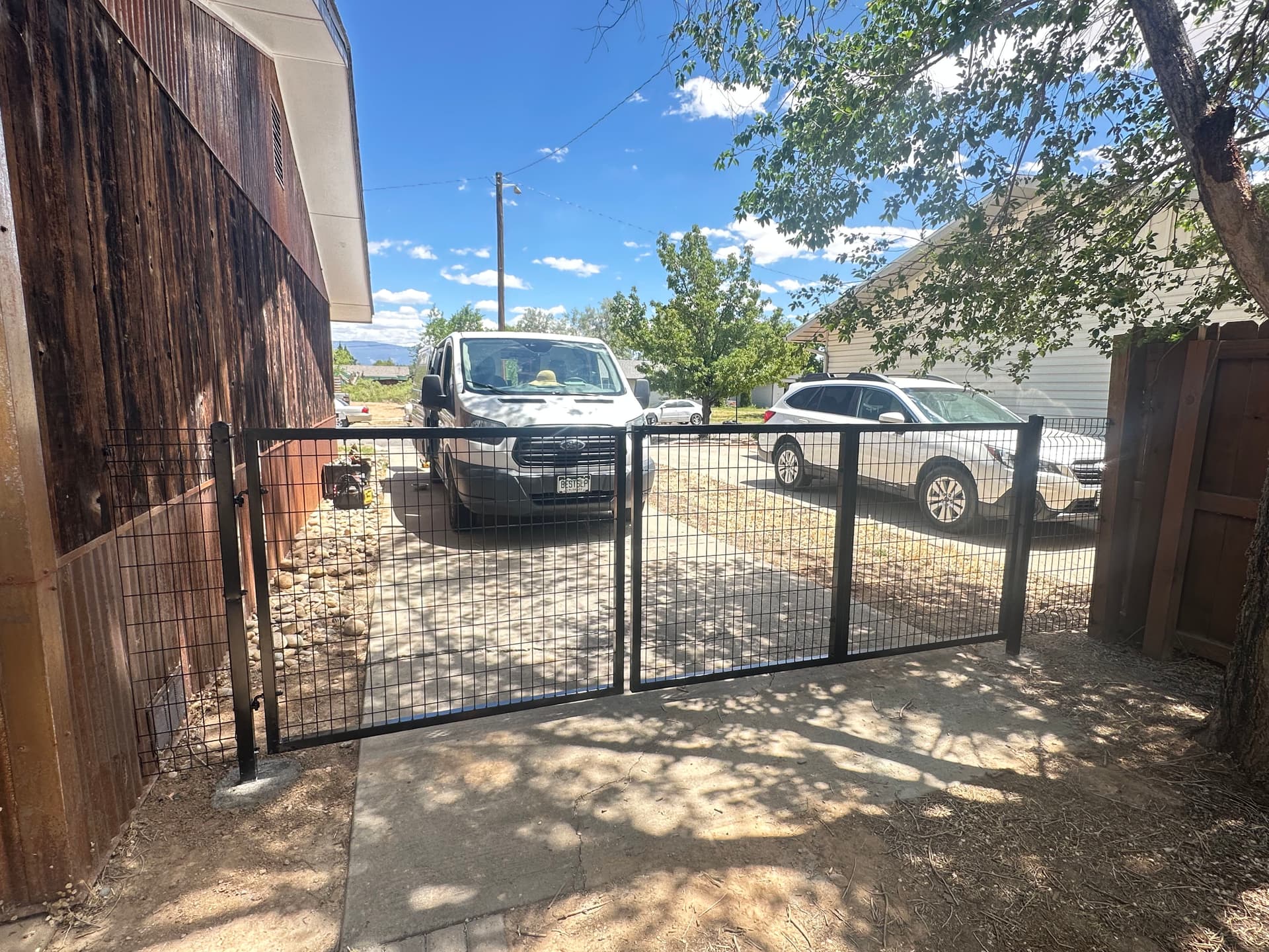 Gallery photos for Modern Black Welded Wire Fence with Gates Installed: Image #5