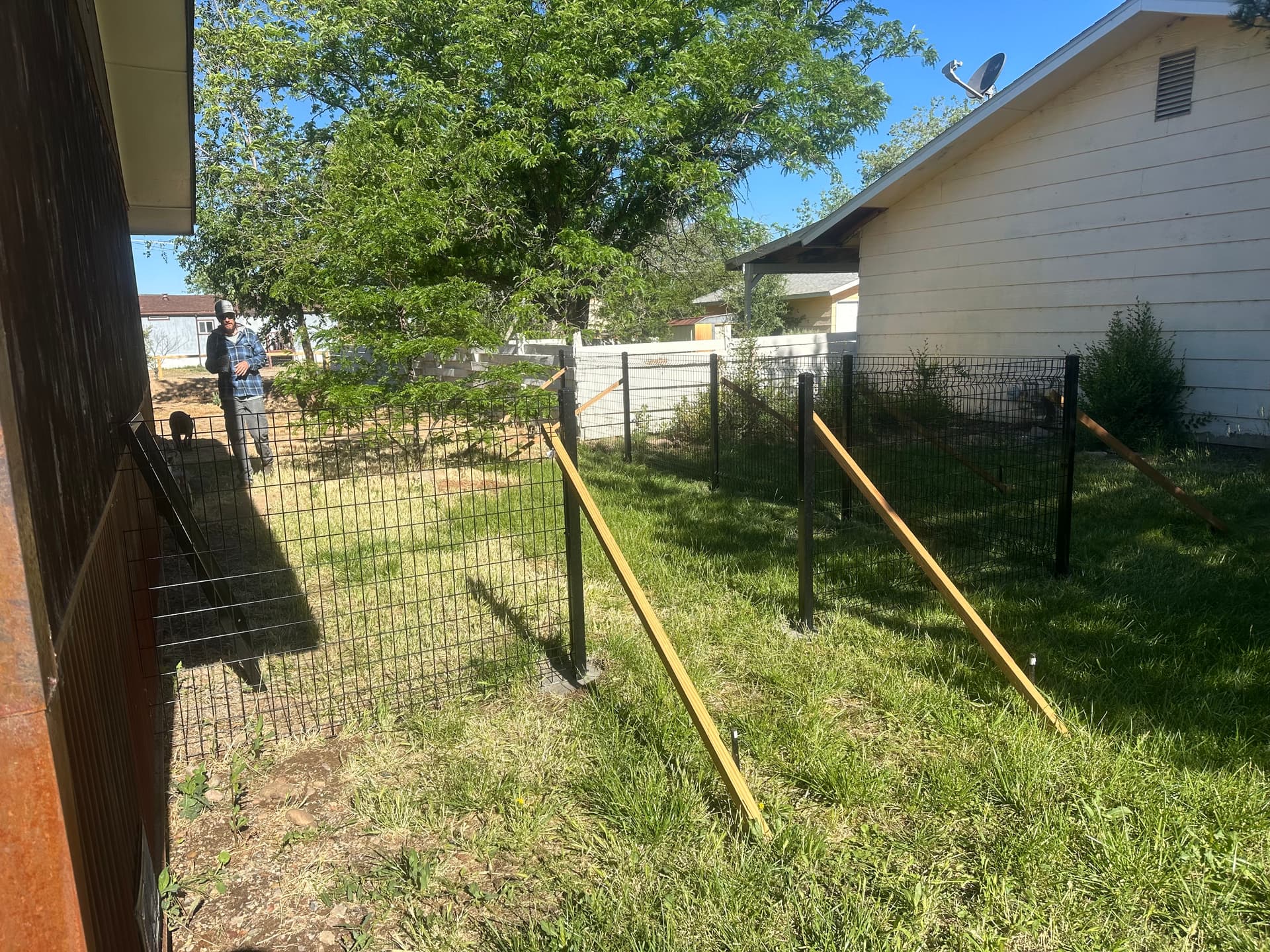 Gallery photos for Modern Black Welded Wire Fence with Gates Installed: Image #2