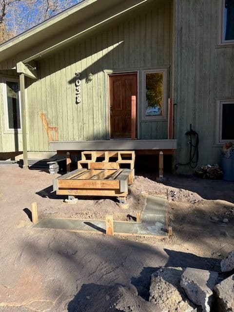 Gallery photos for Transforming a Front Yard with a New Wooden Deck: Image #1